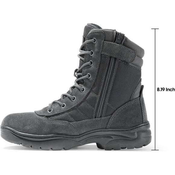Men\'s Military Tactical Work Boots Side Zipper Leather Combat Boots main image 5